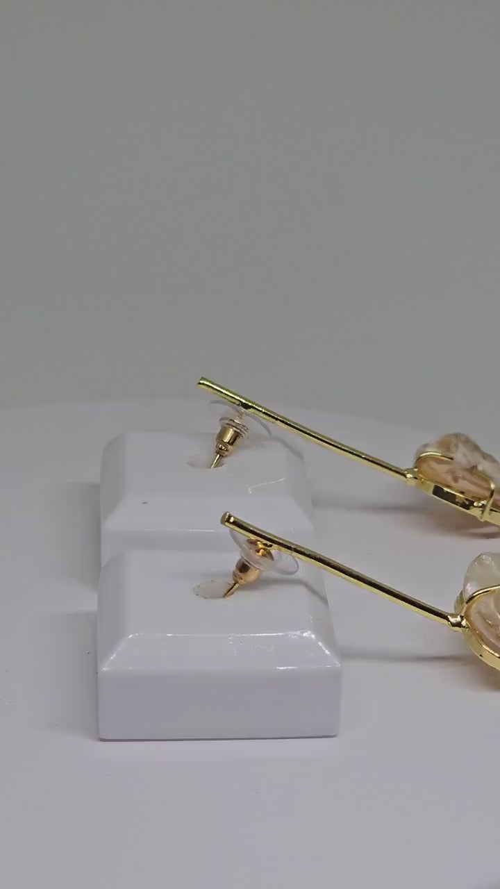 Handcrafted Baroque Pearl Drop Earrings with Minimalist Brass Hooks – Lightweight Statement Jewelry for Women, Ideal for Weddings, Parties