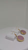 PURPLE RESIN EARRINGS - Handmade Brass Earrings, Round Dangle Earrings, Artistic Earrings, Geometric Earrings for Womens, Boho Earrings Gift