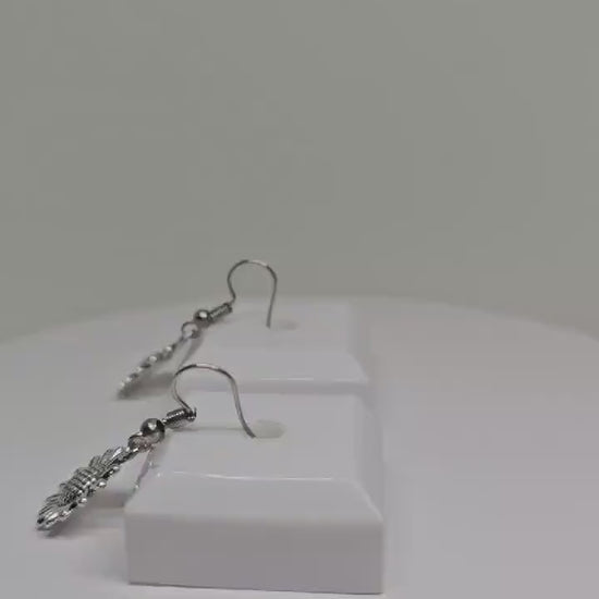 SILVER SUNFLOWER EARRINGS - Boho Floral Earrings, Womens Dangle Earrings, Vintage Style Earrings, Handmade Silver Earrings, Earrings for Her
