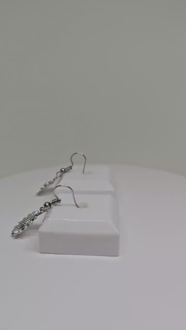 SILVER SUNFLOWER EARRINGS - Boho Floral Earrings, Womens Dangle Earrings, Vintage Style Earrings, Handmade Silver Earrings, Earrings for Her