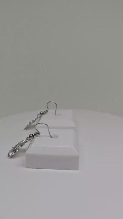 SILVER SUNFLOWER EARRINGS - Boho Floral Earrings, Womens Dangle Earrings, Vintage Style Earrings, Handmade Silver Earrings, Earrings for Her